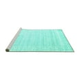thumbnail image 2 of Ahgly Company Machine Washable Indoor Rectangle Solid Turquoise Blue Modern Area Rugs, 2' x 4', 2 of 4