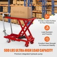 thumbnail image 2 of VEVOR Hydraulic Lift Table Cart 500 lbs Manual Scissor Lift Table 28.5" Red, 2 of 9