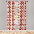 thumbnail image 3 of Ambesonne Christmas Curtains, Poinsettia Reindeer, Pair of 28"x95", Scarlet Ruby Beige, 3 of 5