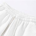 thumbnail image 7 of Men's Textured Casual Shorts Summer Drawstring Elastic Waist Texture Vacation Outdoor Beach Shorts, 7 of 7