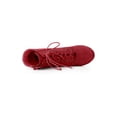 thumbnail image 4 of BLISSFUL STEP Women Round Toe Block High Heel Lace Up Booties Red 10, 4 of 8