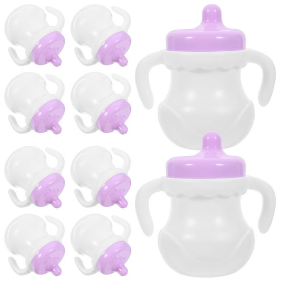 LOLIPPYY 10pcs Fake Baby Bottle Miniature Bottle Shape Plastic White For Pretend Play