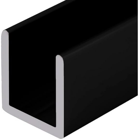 Matte Black Frameless Shower Door Aluminum Deep U-Channel for 1/2" Thick Glass - 95 in long