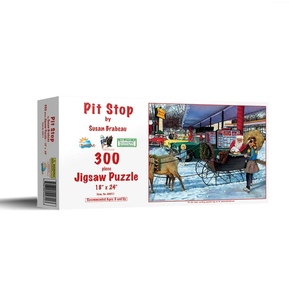 SUNSOUT INC - Pit Stop - 300 pc Jigsaw Puzzle by Artist: Susan Brabeau - Finished Size 18" x 24" Christmas - MPN# 44611