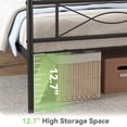 thumbnail image 5 of Mintazer Kids Twin Metal Platform Bed Frame with Cute Bowknot Headboard & Footboard for Boys Girls Teens, Black, 5 of 8