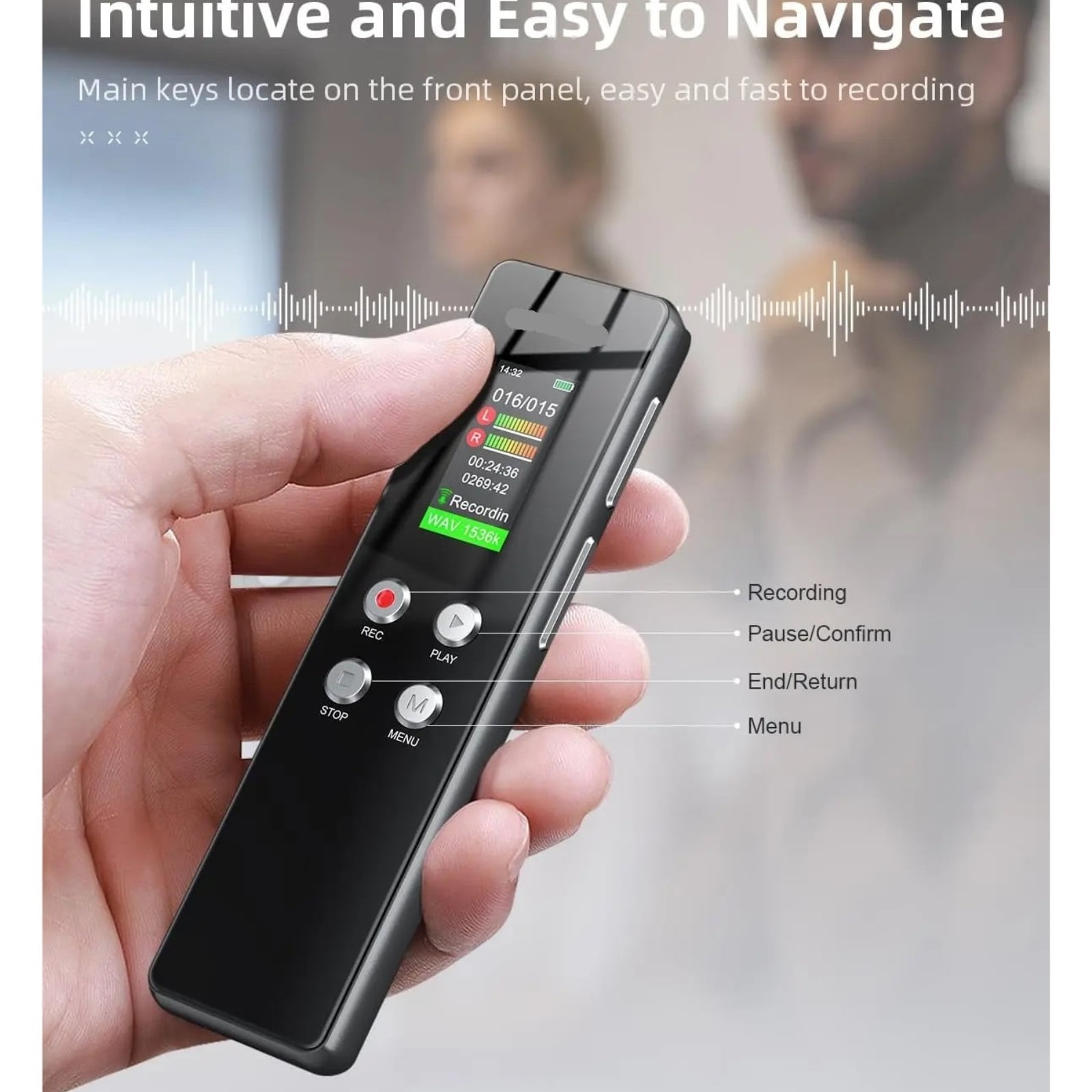 Digital Voice Recorder for Lectures Meetings Voice Activated Recording Device Recorder ,Excellent Sound Quality