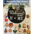 thumbnail image 2 of Front Door Welcome Sign Interchangeable 16 Icons Hanging Wreath Outdoor Wall Decor Sunflower Outdoor Decoration, 2 of 5