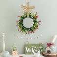 thumbnail image 2 of Spring Small Wreath for Front Door 12.99inch Artificial Wreath with Colorful Flowers and Checkered Bow Hanging Rope Year Round Wreaths for Home Decoration, 2 of 4