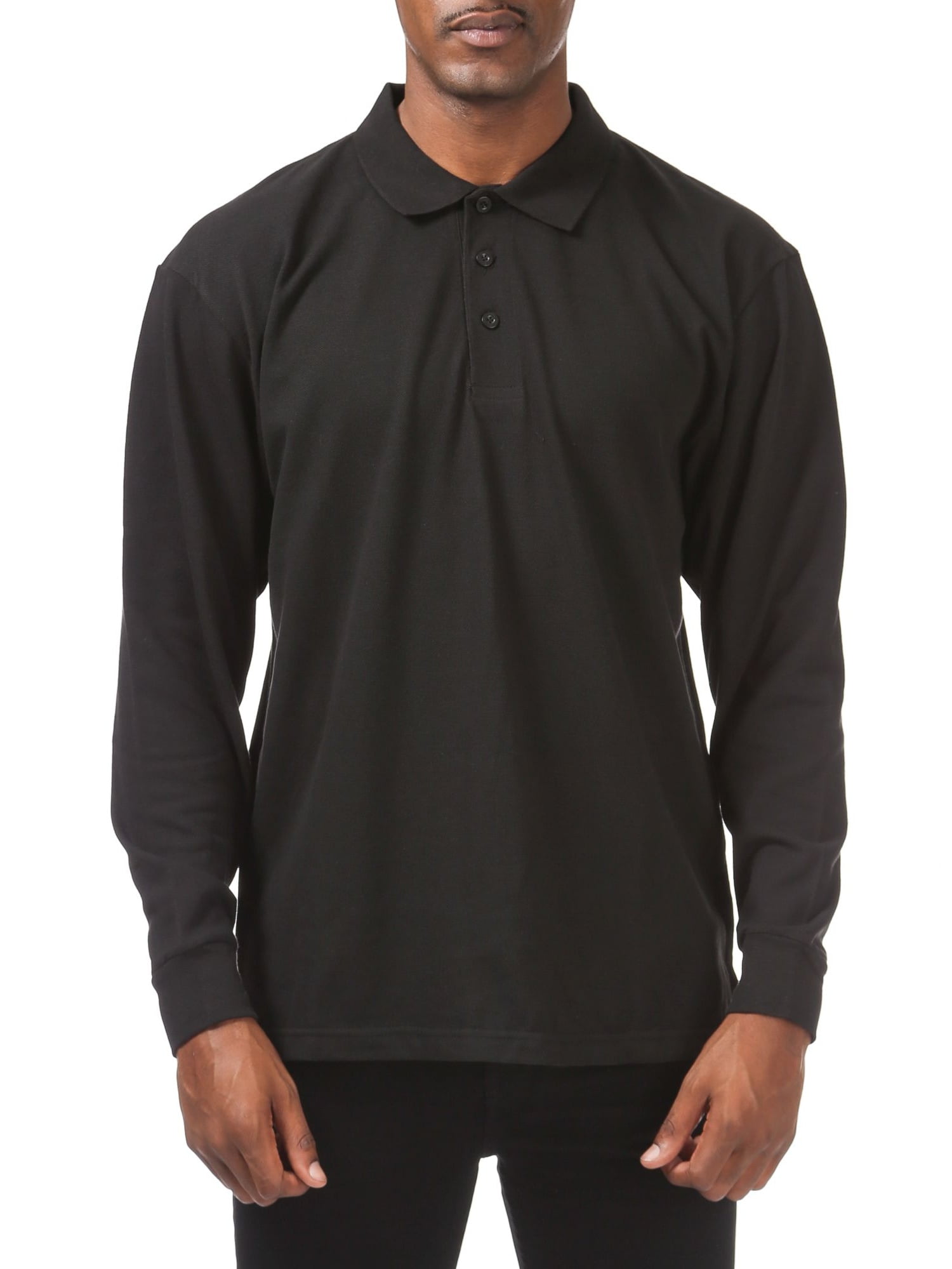 men's long sleeve pique polo shirts