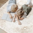 thumbnail image 4 of Area Rug 8x10 Washable Rug, Vintage Boho Medallion Rugs Non-Slip Soft Low Pile Large Distressed Rug Indoor Retro Carpet for Living Room Bedroom Dining Room Office Children's Room(Beige, 8'x10'), 4 of 8