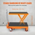 thumbnail image 3 of KFFKFF Hydraulic Lift Table Cart, 330lbs Capacity, 28.5" Max Height, Manual Single Scissor Lift with Wheels and Non-slip Surface for Material Handling and Transport, 3 of 9