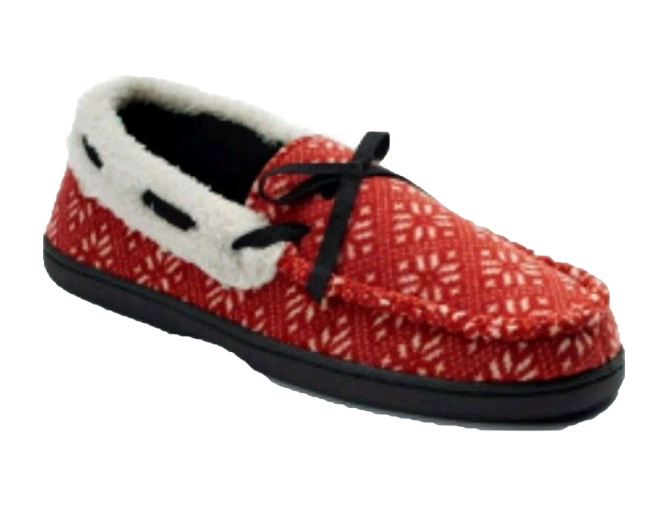 red moccasin slippers