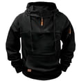 thumbnail image 2 of BRGZLK Mens Hoodies Sweatshirt Quarter Zip Pullover Long Sleeve Fleece Athletic Work Sweatshirts with Pockets Fall Winter Fashion Clothes Daily Wear Streetwear Black M, 2 of 8
