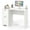 White, variant on 43" Computer Desk with Power Outlets & 2 Drawers, Writing Studying Working Desk for Home Office, White