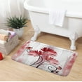 thumbnail image 3 of Rustic Farmhouse Bath Mat, Farm Red Daisy Floral Flowers Butterfly Country Wooden Bath Rug for Bathroom, Grey White Bath Mat Soft Non Slip Bath Rugs, 16X24IN, 3 of 6