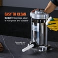 thumbnail image 2 of KFFKFF Hand-Operated Sausage Filler, 2 L / 5 LBS Upright Sausage Maker with G-type Clamp, Culinary-Grade 304 Stainless Steel Cylinder with 2 Filling Nozzles, 2 of 9