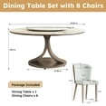 thumbnail image 2 of Montary 9 Piece Modern Dining Table Set of 8, Round 59" D Faux Marble Dining Table with Lazy Susan, Sintered Stone Top and Stainless Steel Double C Base Dining Room Table with 8 Dining Chairs, 2 of 8