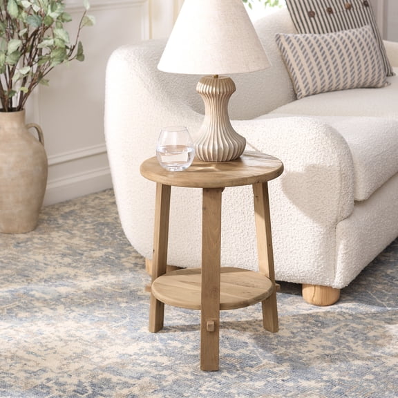 Safavieh Springs Wood Modern Round End Table, Natural