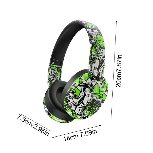 Herunwer Urban Street Style Foldable Wireless Headphones, Low Latency and High Battery for Sports and Gaming
