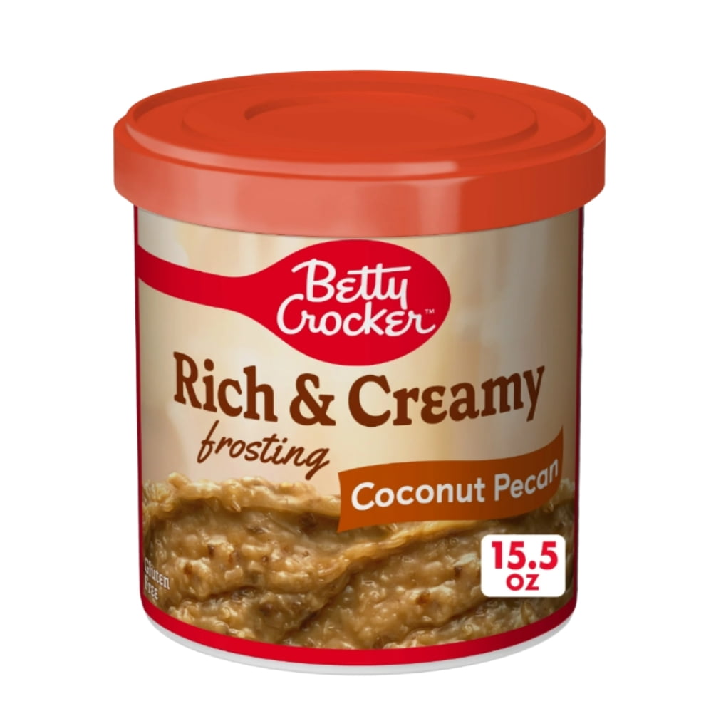 Betty Crocker Delights Super Moist German Chocolate Cake Mix, 13.25 oz, Gluten Free Rich & Creamy Coconut Pecan Frosting, 15.5 oz and 8in Silicone Spatula (Color Varies)