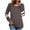 Coffee, variant on Women's Long Sleeves Tops Fashion Striped Crewneck Base Shirt Loose Comfy T-Shirts Tunics Blouses & Shirts Red Small