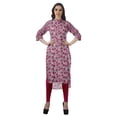 thumbnail image 2 of Moomaya Kurti Tunique Imprimée à Col Mandarin Longueur Genou pour Femmes Vêtements Porter, 2 of 6