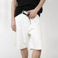 thumbnail image 6 of Zhuashum Shorts Men Knee Length Loose Vintage Solid Color Leisure Wide Legged Straight Leg Denim Shorts White Pants For Hiking, Tactical, Camping, Travel Xl, 6 of 7