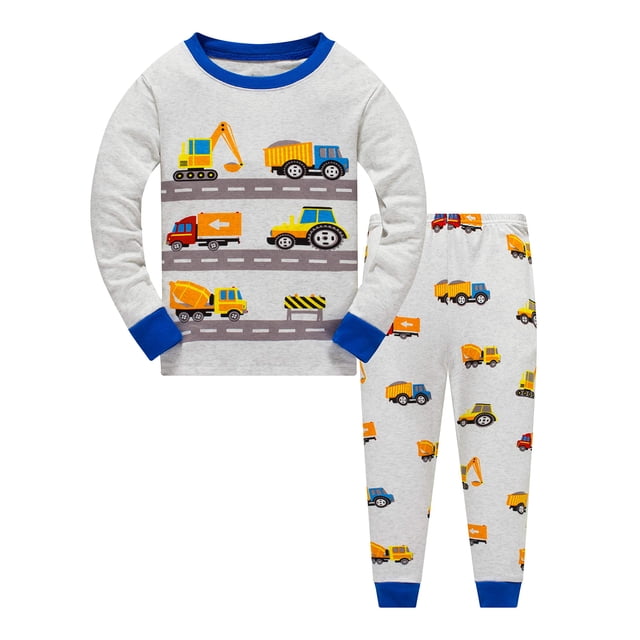 Pijama Popshion Boys Truck 100% algodón de 2 a 10 años