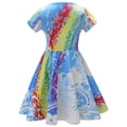 thumbnail image 2 of Girls Short Sleeve Casual Dress Toddler Summer Midi Sundress, Size 5-6, 2 of 6