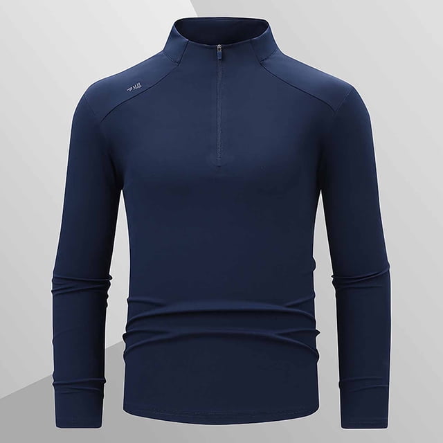 pstuiky camisas de manga larga para hombre, Blusa informal y moderna de manga larga con cremallera para hombre camisetas de hombre xxl
