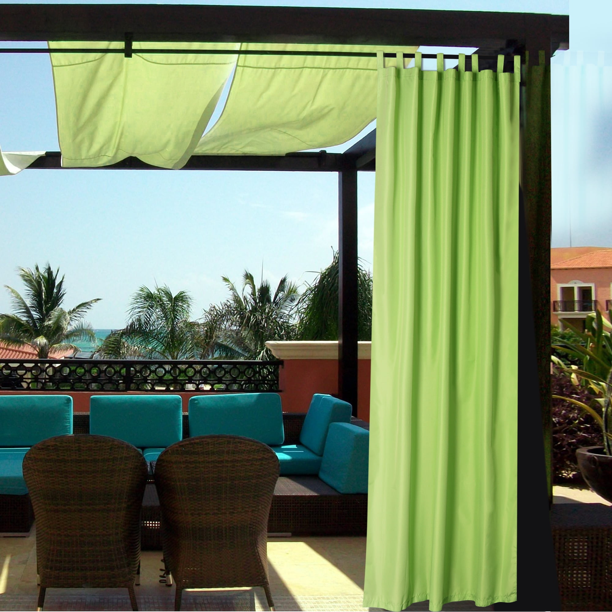 Yescom 54"x108" Outdoor Privacy Curtain Panel Tab Top UV30+ Patio Porch Pergola 6 Piece