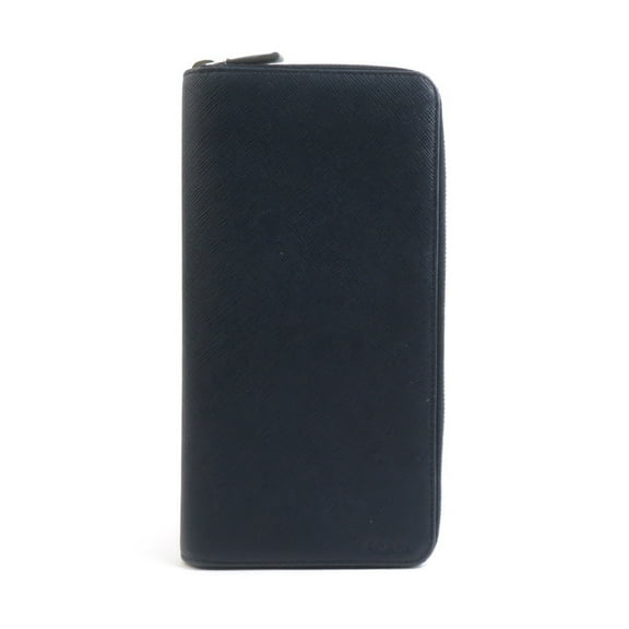Pre-Owned Prada Organizer Long Wallet, Leather, Navy, Men's, 2ML220 56302a (Good)