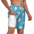 thumbnail image 3 of Picia Cute Healthy Teeth pattern Mens Swim Trunks with Compression Liner Stretch Beach Shorts Quick Dry with Zipper Pockets No-Chafing Board Shorts-Medium, 3 of 9