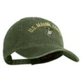 thumbnail image 5 of US Marine Corps Emblem Design Embroidered Washed Solid Pigment Dyed Cotton Twill Brass Buckle Cap - Olive OSFM, 5 of 5