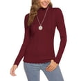 thumbnail image 3 of Purcoar Women's Turtleneck Sweaters Long Sleeve Sweater Solid Mock Slim Layer Tops Pullover, 3 of 7