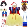 thumbnail image 2 of Vestido clásico de fantasía de Blancanieves para niñas, disfraz de princesa de Carnaval de Halloween, tutú de tul esponjoso, peluca para niños Fivean unisex, 2 of 2