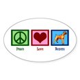 thumbnail image 1 of CafePress - Peace Love Boxer Dog - Sticker (Oval), 1 of 1