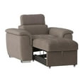 thumbnail image 4 of Lazzara Home LX-8228TP-1 Warrick Taupe Microfiber Accent Chair with Pull-out Ottoman, 4 of 9
