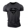 thumbnail image 1 of Superman Vascular Gym Training Top Short Sleeve T-shirt zhangyuxiang LED, 1 of 2