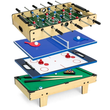 Best Choice Products 4-in-1 Multi Arcade Competition Game Table Set w/Pool Billiards, Air Hockey, Foosball, Table (Pinball Fx2 Best Tables)