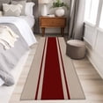 thumbnail image 4 of Simpler Red Line 2'x6' Runner Rugs for Hallway Kitchen Bedside Non Slip Washable, Farmhouse Red Striped Abstract Entryway Rug Runners with Rubber Backing, Long Carpet Runner for Laundry Room, 4 of 8