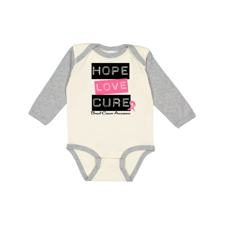 

Inktastic Breast Hope Love Cure Gift Baby Boy or Baby Girl Long Sleeve Bodysuit