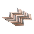 thumbnail image 3 of Modket TDH393RG Brown Rose Gold Metal Metallic Glass Blended Herringbone Mosaic Tile Backsplash, 3 of 5