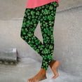 thumbnail image 2 of QATAINLAV Womens St Patricks Day Leggings Casual High Waisted Tummy Control Workout Leggings Novelty Shamrock Leaves Print Soft Yoga Pants Green XXXL on Sale Clearance, 2 of 5