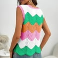 thumbnail image 7 of AherBiu Summer Vests for Women Color Blocked Crewneck Knitted Sleeveless Sweater Pullover Tops, 7 of 7