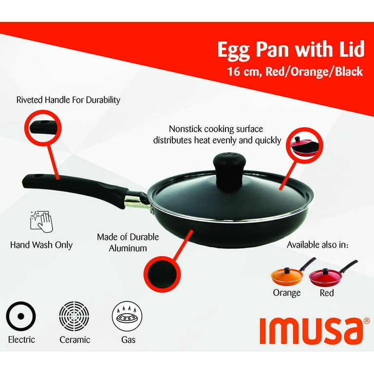 IMUSA IMUSA Talent Master PTFE Nonstick 6.5 Egg Pan with Glass Lid - IMUSA