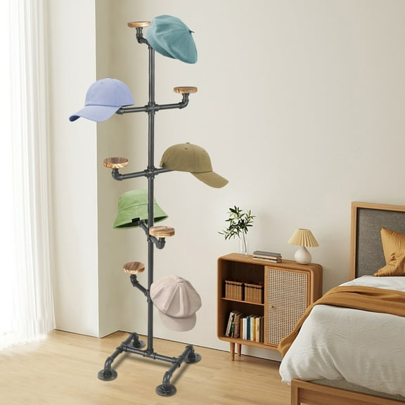 5-Tier Hat Display Retail Hat Cap Rack Multifunctional Floor Caps Headwear Stand for Placing Various Hats