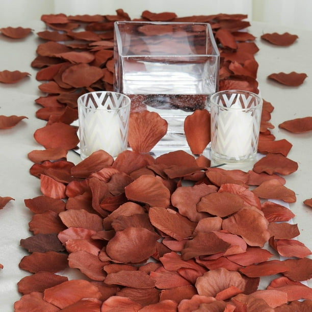500 Chocolate Silk Rose Petals For Table Confetti