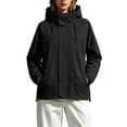 thumbnail image 2 of Waterproof Windbreaker Jacket Women Plus Size Hooded Long Sleeve Solid Color Windproof Casual Adjustable Hem Raincoat Outdoor Mountaineering Parka Jacket, 2 of 8