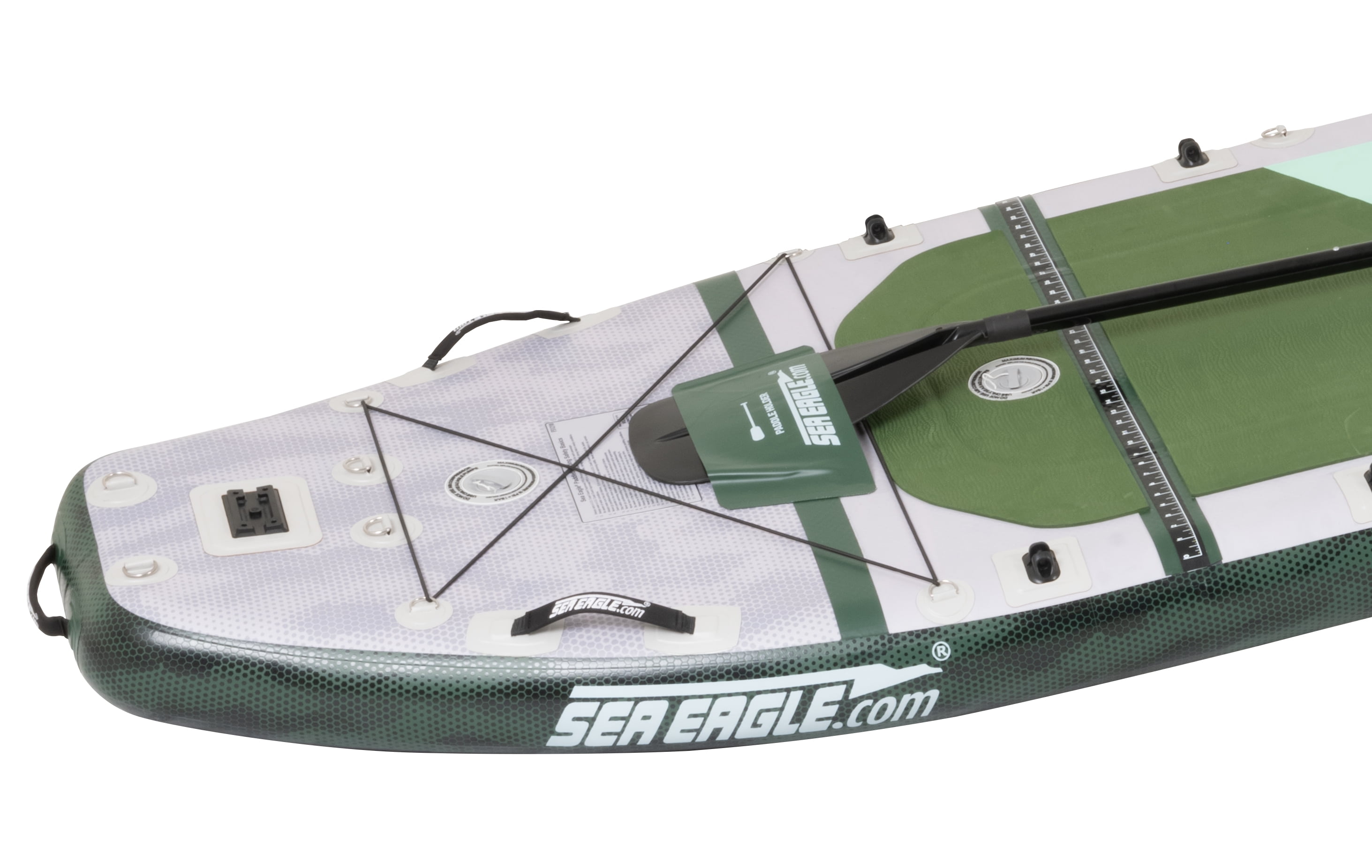 Sea Eagle FS1210 12’10” Inflatable FishSUP Fishing Stand-Up Paddleboard w/Paddle, Pump, Slide in Skeg & Backpack- Sit, Stand, Fish, Motor, or Troll